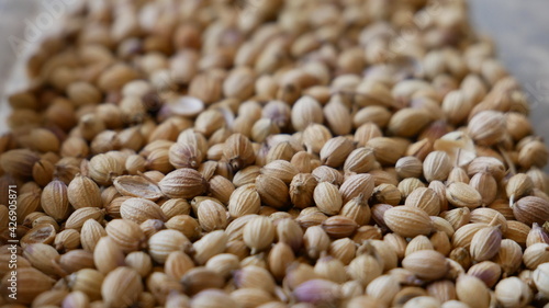 A close up of coriander seeds