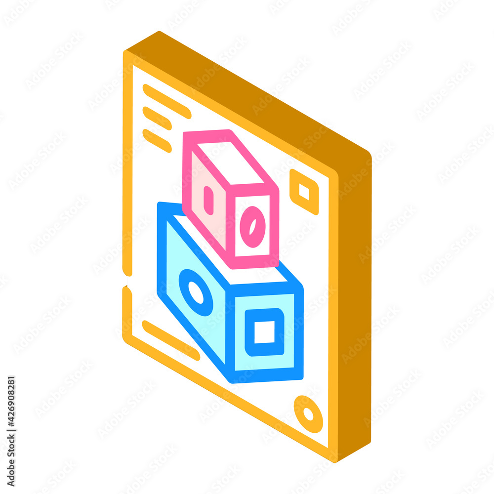 3d shapes isometric icon vector. 3d shapes sign. isolated symbol illustration 3d shapes isometric icon vector. 3d shapes sign. isolated symbol illustration