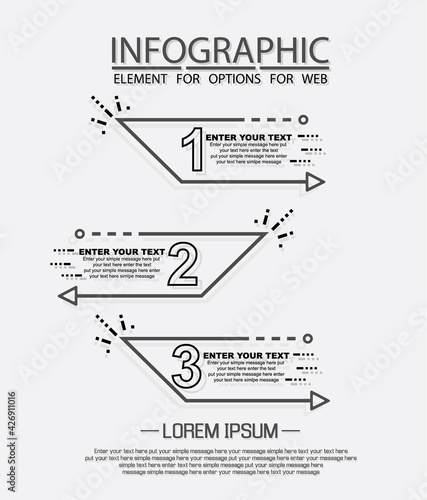Infographic of three simple style options in black and white fourth edition