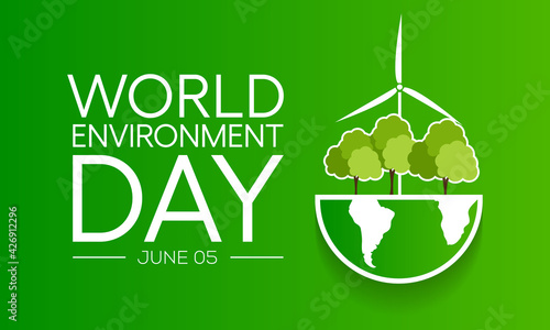 World Environment day is observed every year on June 5, it has been a flagship campaign for raising awareness on environmental issues emerging from marine pollution, human overpopulation. vector art.