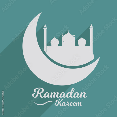 Ramadan Kareem poster, flyer design template, flat illustration vector
