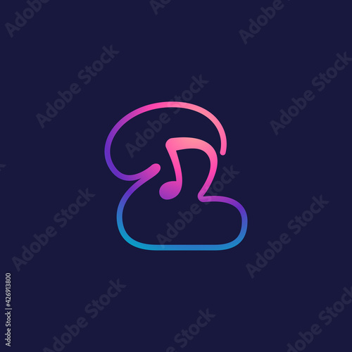 Number two logo with musical note.
