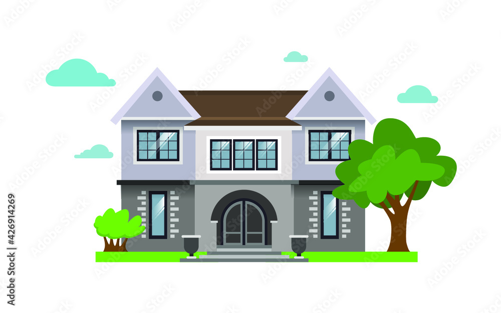 House. Flat design style. House. Flat design style.