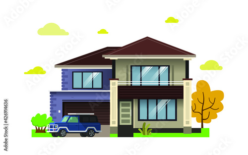 House. Flat design style.