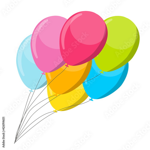Simple holiday balloon isolated on white background. Vector Illustration