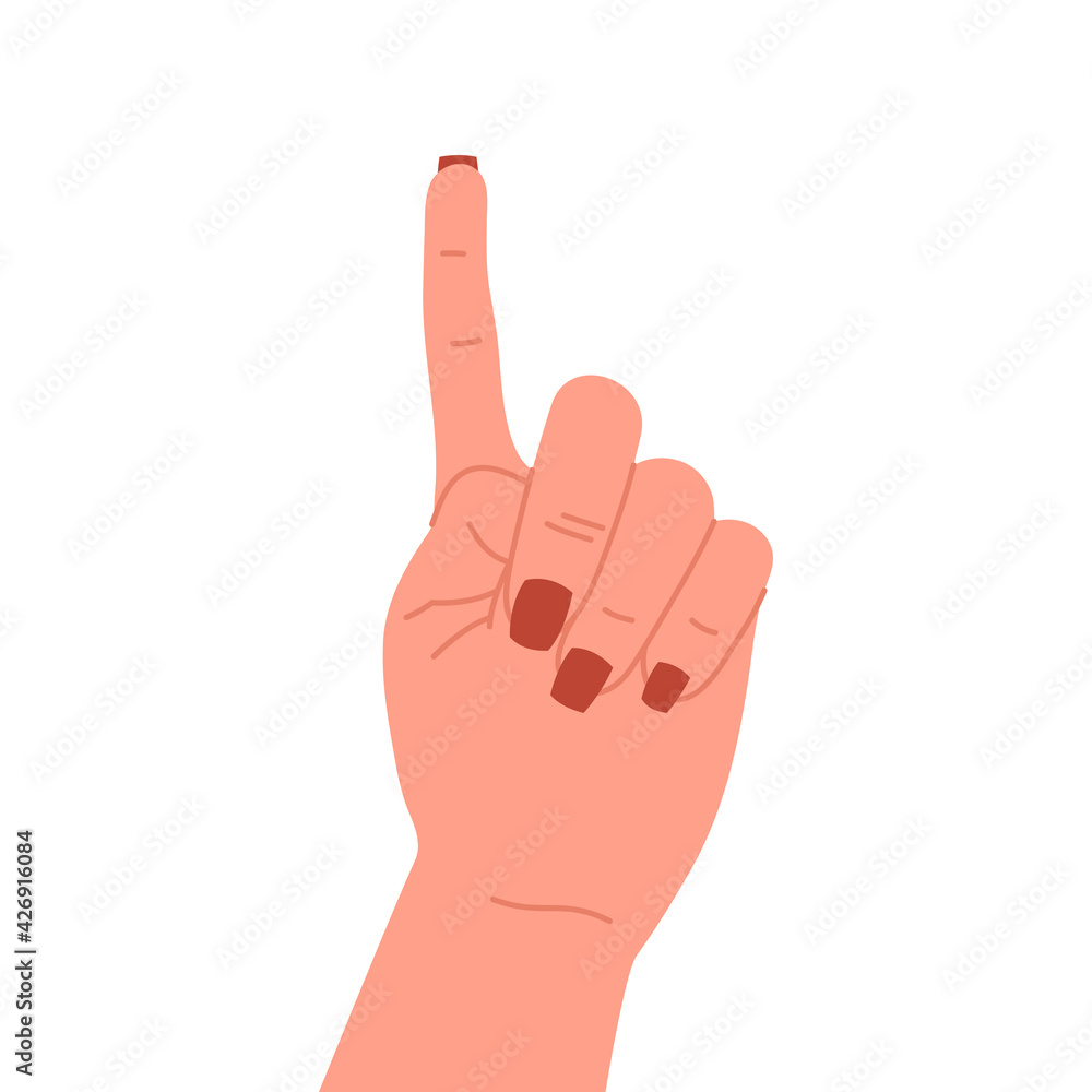 Counting 1 fingers on a hand, isolated on white background, vector illustration Counting 1 fingers on a hand, isolated on white background, vector illustration