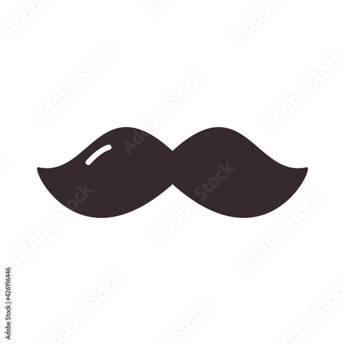 Retro mustache icon on a white background. Vector illustration