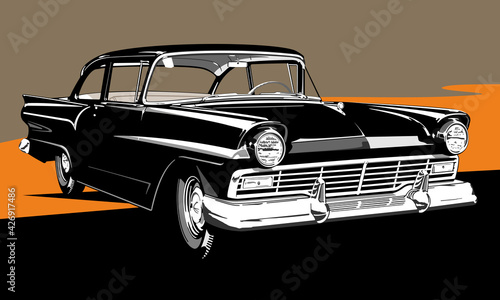 Classic American car two doors sedan