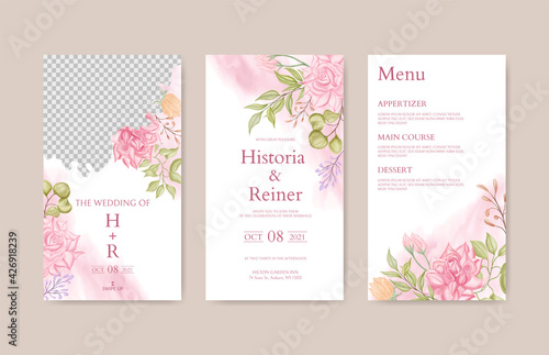 Floral wedding instagram stories template