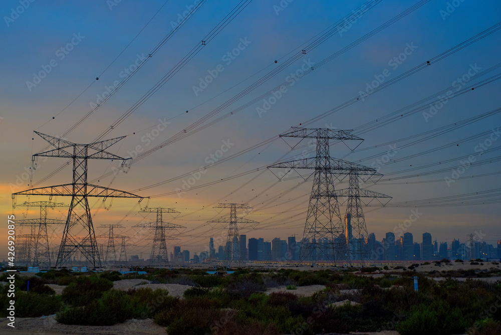 power lines in Dubai
