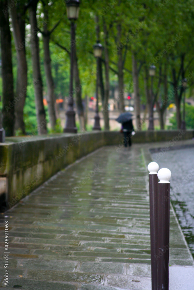 person walking with umbrella