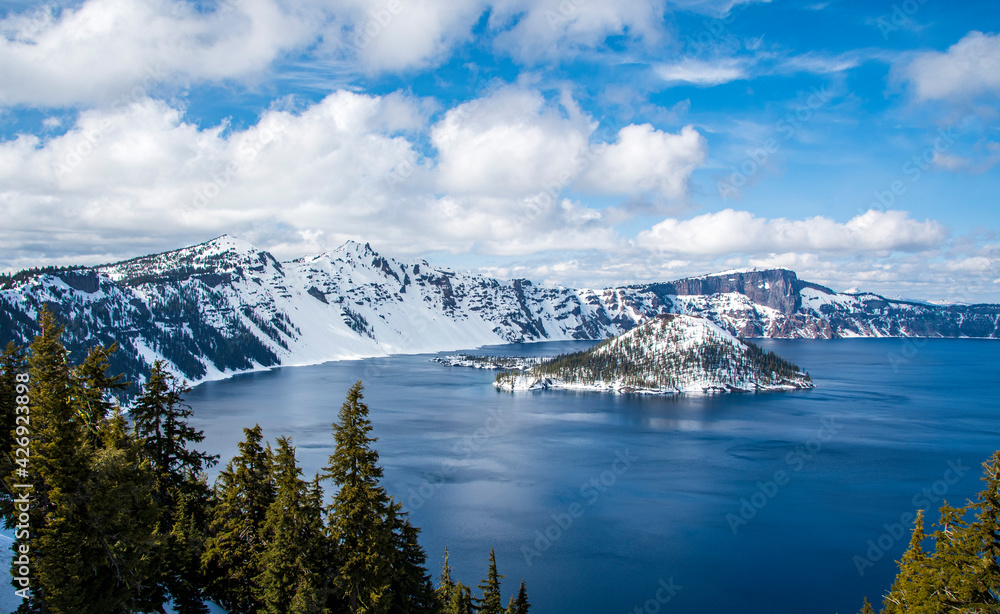 Crater Lake National Park in early Spring