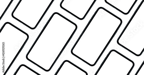 Smartphone mockup Isometric Perspective Device model. Modern template for infographics or presentation UI design interface tech Mobile app design . 3D iPhone Vector illustration