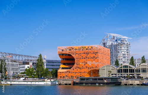 The Orange Cube building in Lyon, France