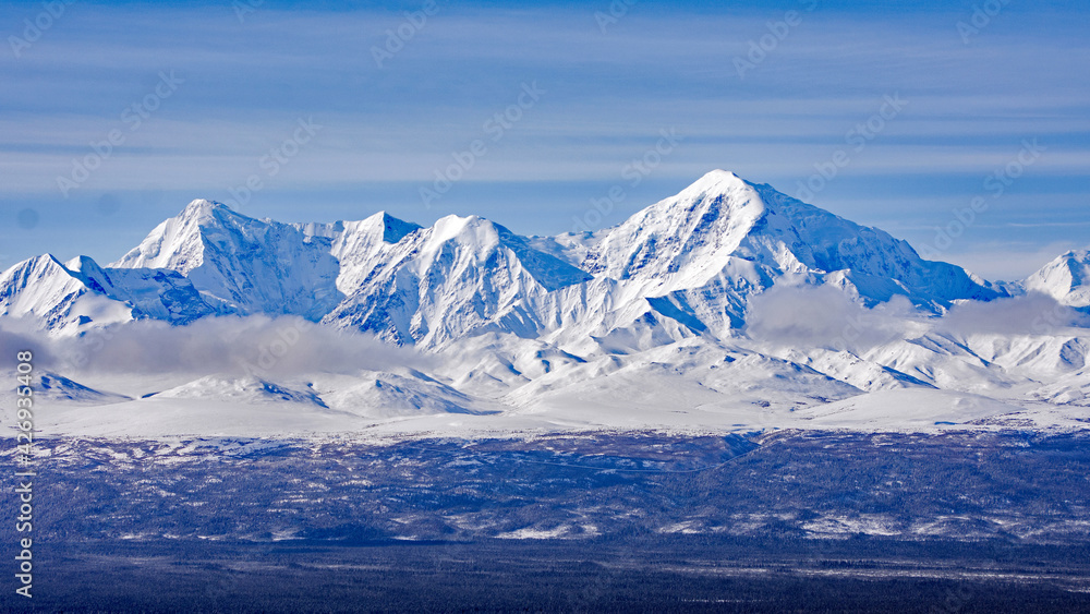 Alaska mountain range in winter
