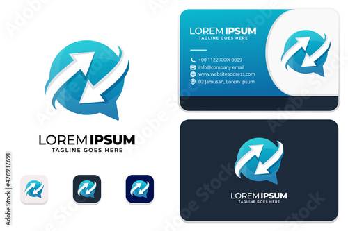 Business consulting logo with business card design