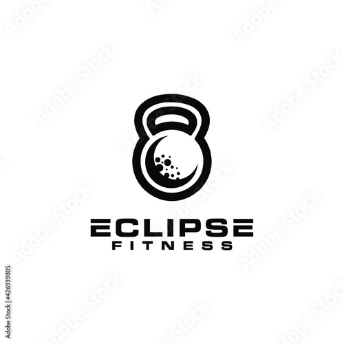 eclipse fitness kettle bell sport unique logo design