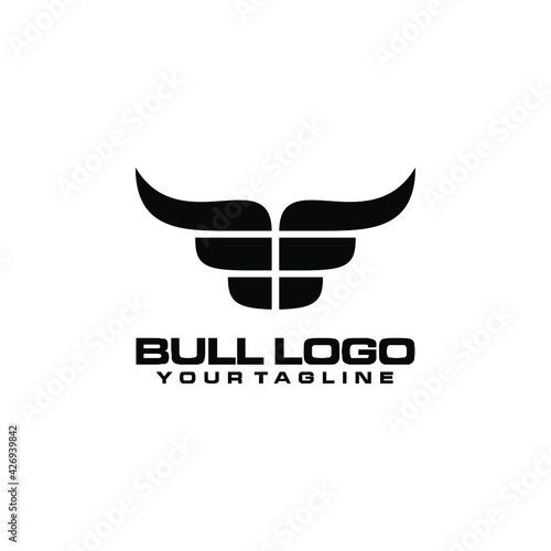 unique bull head icon vector logo design
