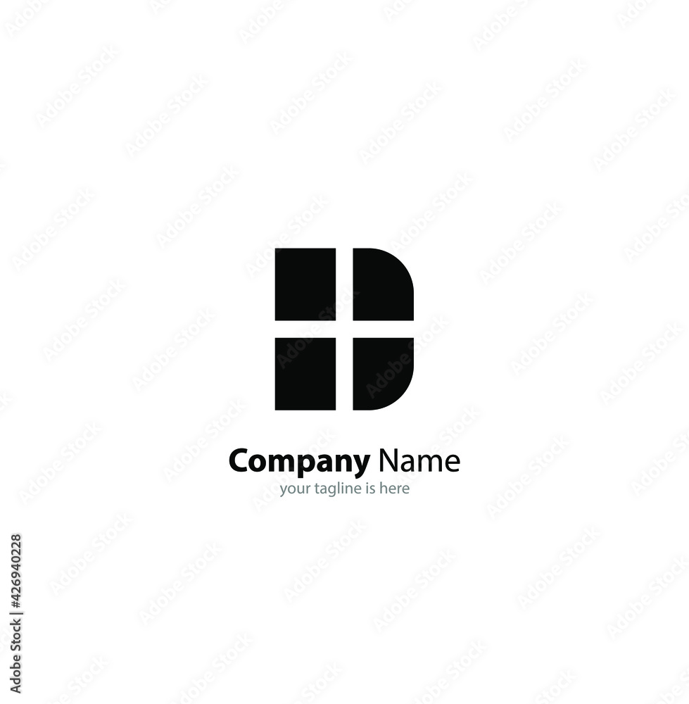 The simple luxury logo of letter D with white background The simple luxury logo of letter D with white background