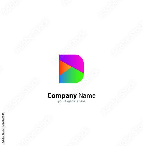 Free Download simple letter D logo concept with white background, minimalist style - GFXLoad