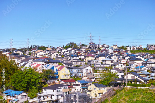 日本の郊外の閑静な住宅街