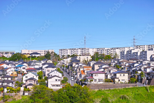 日本の郊外の閑静な住宅街