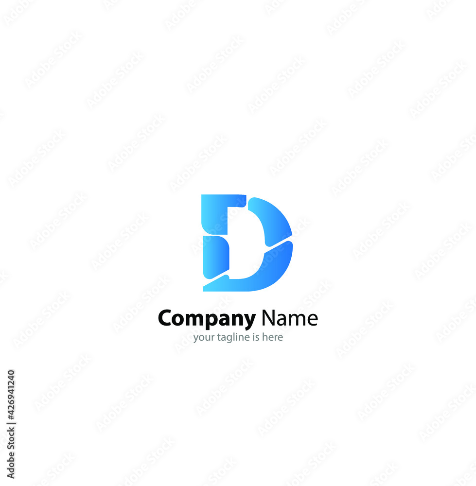 simple letter D logo concept with white background, minimalist style simple letter D logo concept with white background, minimalist style