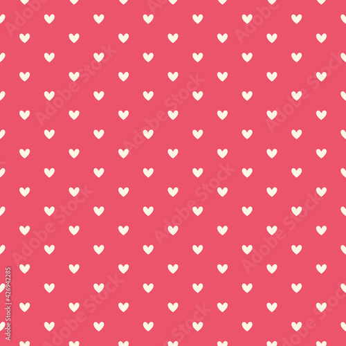 simple white and pink little cute shape of heart symbols seamless pattern for background, wallpaper, texture, cover, label, banner etc. 