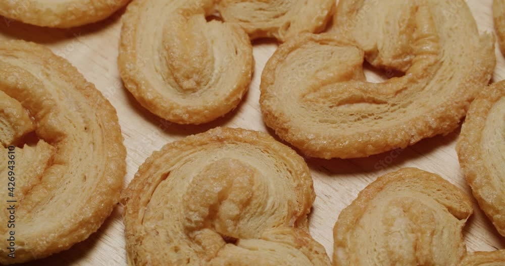 Heart shape baked Palmier cookies Heart shape baked Palmier cookies