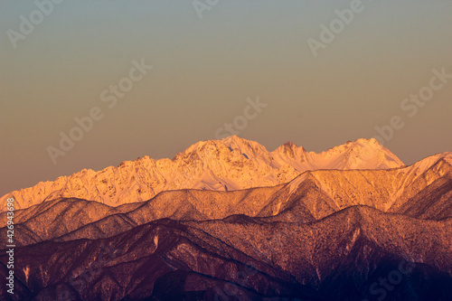 sunset in mountains