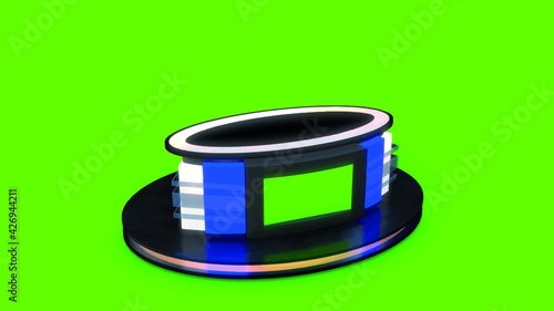 Virtual TV Studio News Desk. 3d Rendering. This background was created in high resolution with 3ds Max-Vray software. You can use it in your virtual studios.