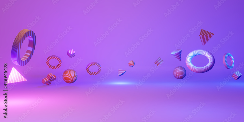 3d geometric shapes fun and colorful backgrounds 3d illustration 3d geometric shapes fun and colorful backgrounds 3d illustration