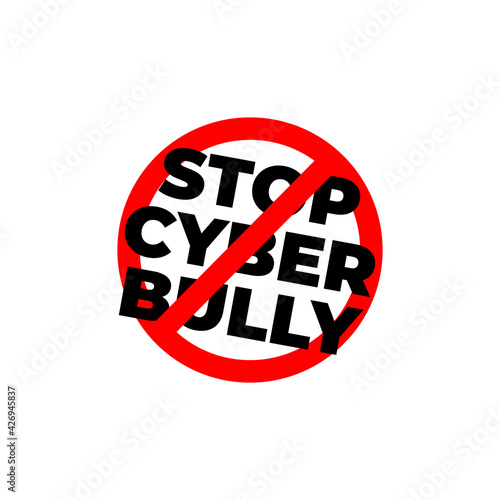 Stop Bullying sign. Social media bullying, Cyber bullying.