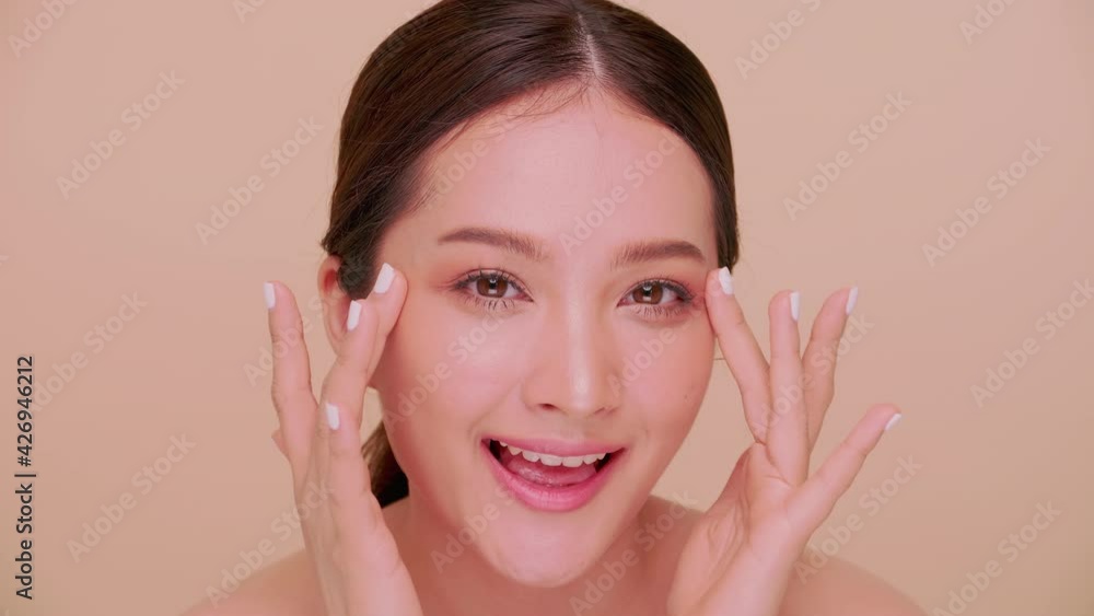 Beautiful face of Asian young woman with natural skin. Portrait of attractive girl with soft make-up and perfect skin. Beautiful face of Asian young woman with natural skin. Portrait of attractive girl with soft make-up and perfect skin.