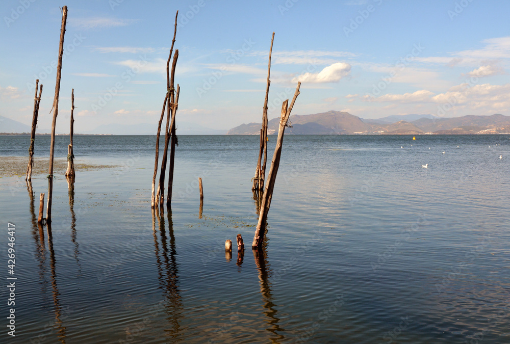 Peaceful and tranquil Erhai lake in Dali, Yunnan, China. 