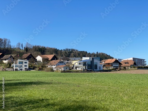 Swiss settlement or village of Mauensee along the Lake of Mauen (Mauesee) and in the canton of Lucerne - Switzerland (Schweiz) photo