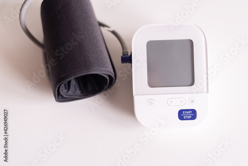 Digital blood pressure and heart rate monitor white color with black cuff
