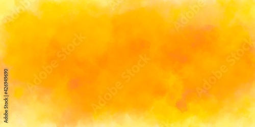 Abstract illustration orange and yellow mix color warm tone watercolour cool background textures design  