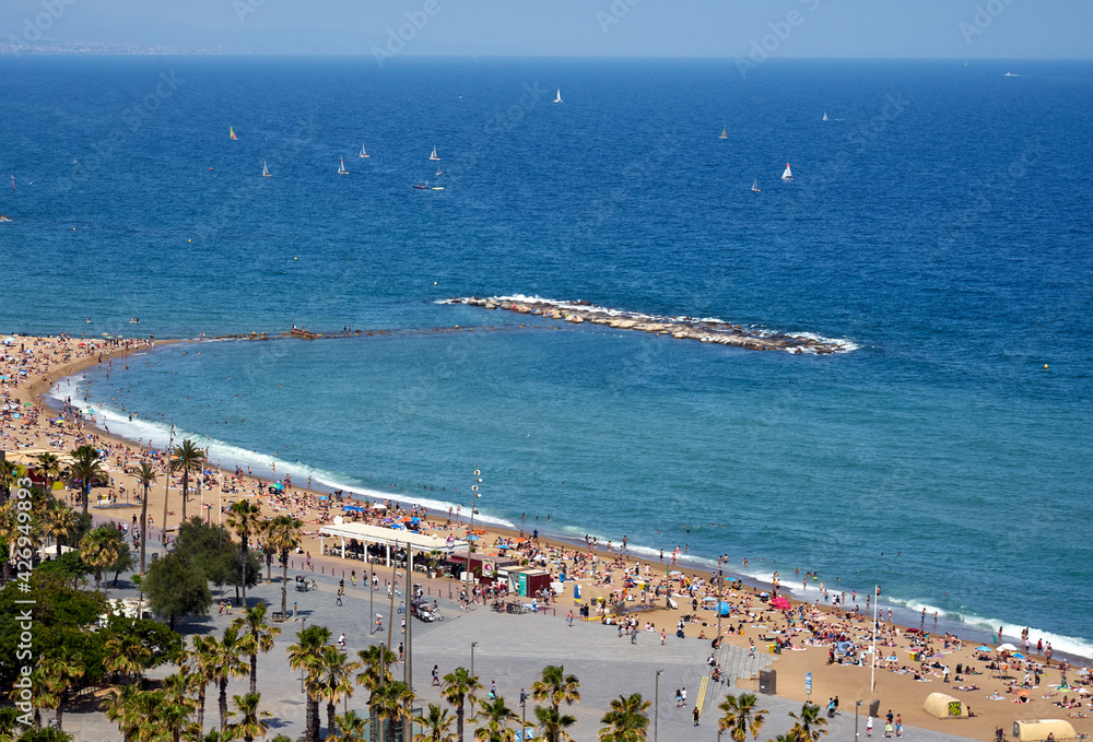 The beach of Sant Miquel in Barcelona