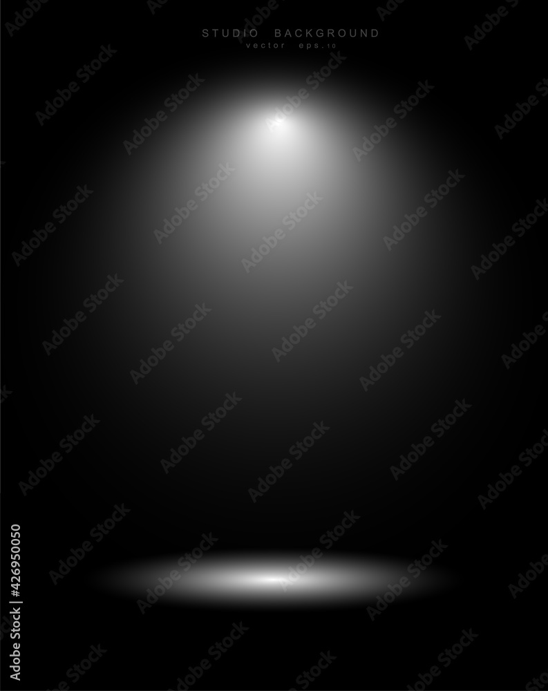 Empty black gradient studio room background. backdrop light interior with copyspace for your creative project, Vector illustration EPS 10 Empty black gradient studio room background. backdrop light interior with copyspace for your creative project, Vector illustration EPS 10