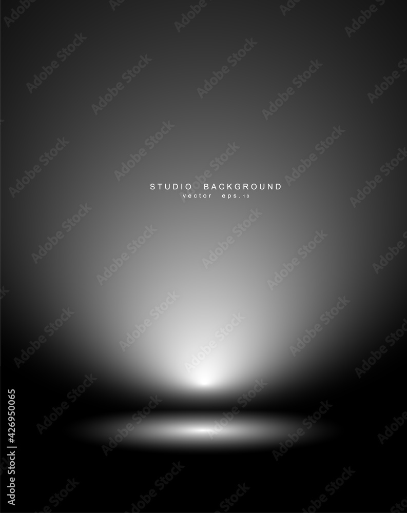 Plakat Empty black gradient studio room background. backdrop light interior with copyspace for your creative project, Vector illustration EPS 10