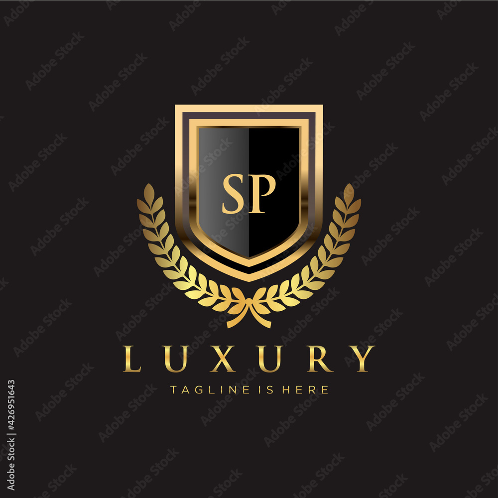SP Letter Initial with Royal Luxury Logo Template Stock Vector | Adobe ...