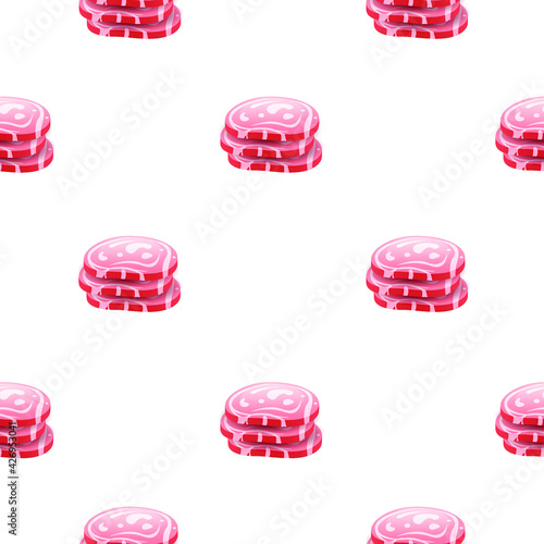 Seamless Pattern Abstract Elements Meat Butcher Vector Design Style Background Illustration