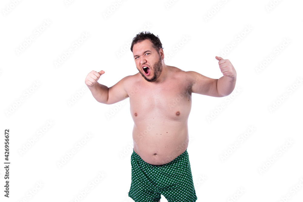 Funny fat man, diet and healthy lifestyle. Funny fat man, diet and healthy lifestyle.