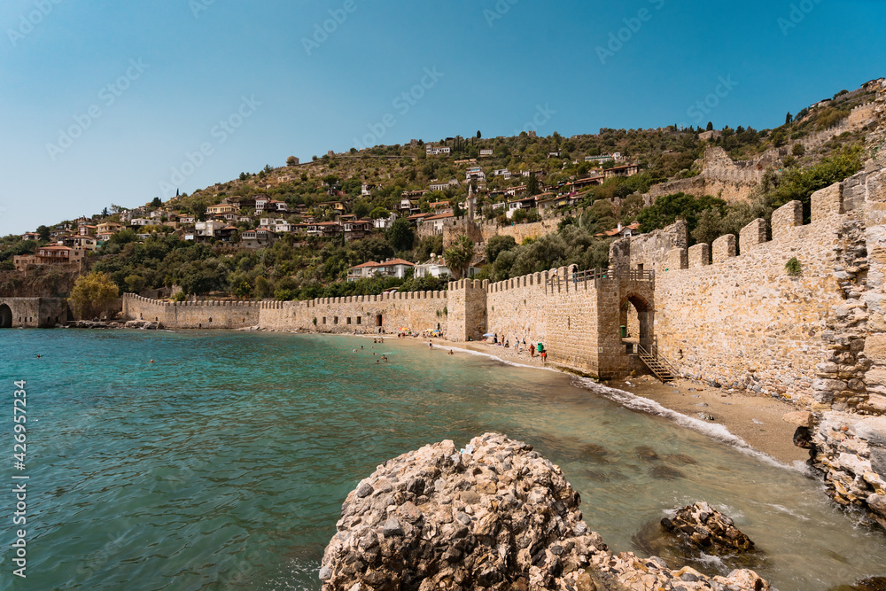 KIZIL KULE Red Tower, Turkey, Alanya, landmarks, unique architecture, ancient architecture, fortess, castle citadel stronghold sea coast mountains