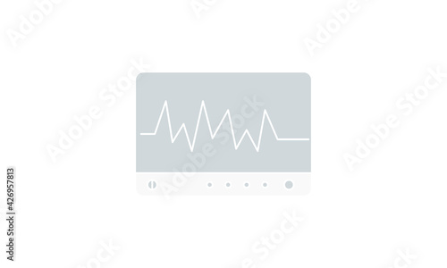 ECG, Health, Device, Isolated, Display, Equipment, Medical, Chart, Heart, Pulse, Technology, Machine free vector image icon