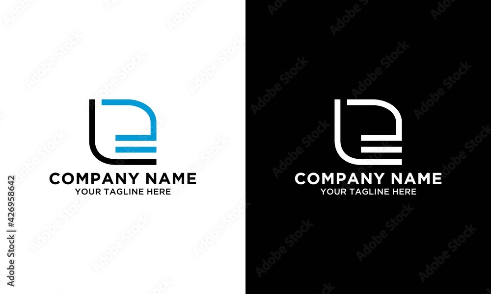 LE monogram logo design - obrazy, fototapety, plakaty 