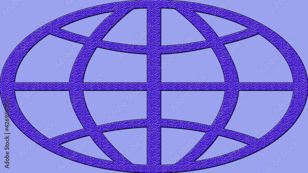 Naklejka premium Globe shape texture with blue background
