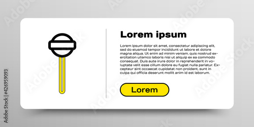 Line Lollipop icon isolated on white background. Food, delicious symbol. Colorful outline concept. Vector