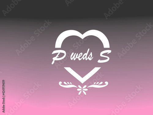 Alphabet p and s logo couple name for wedding save data monogram bride and groom.